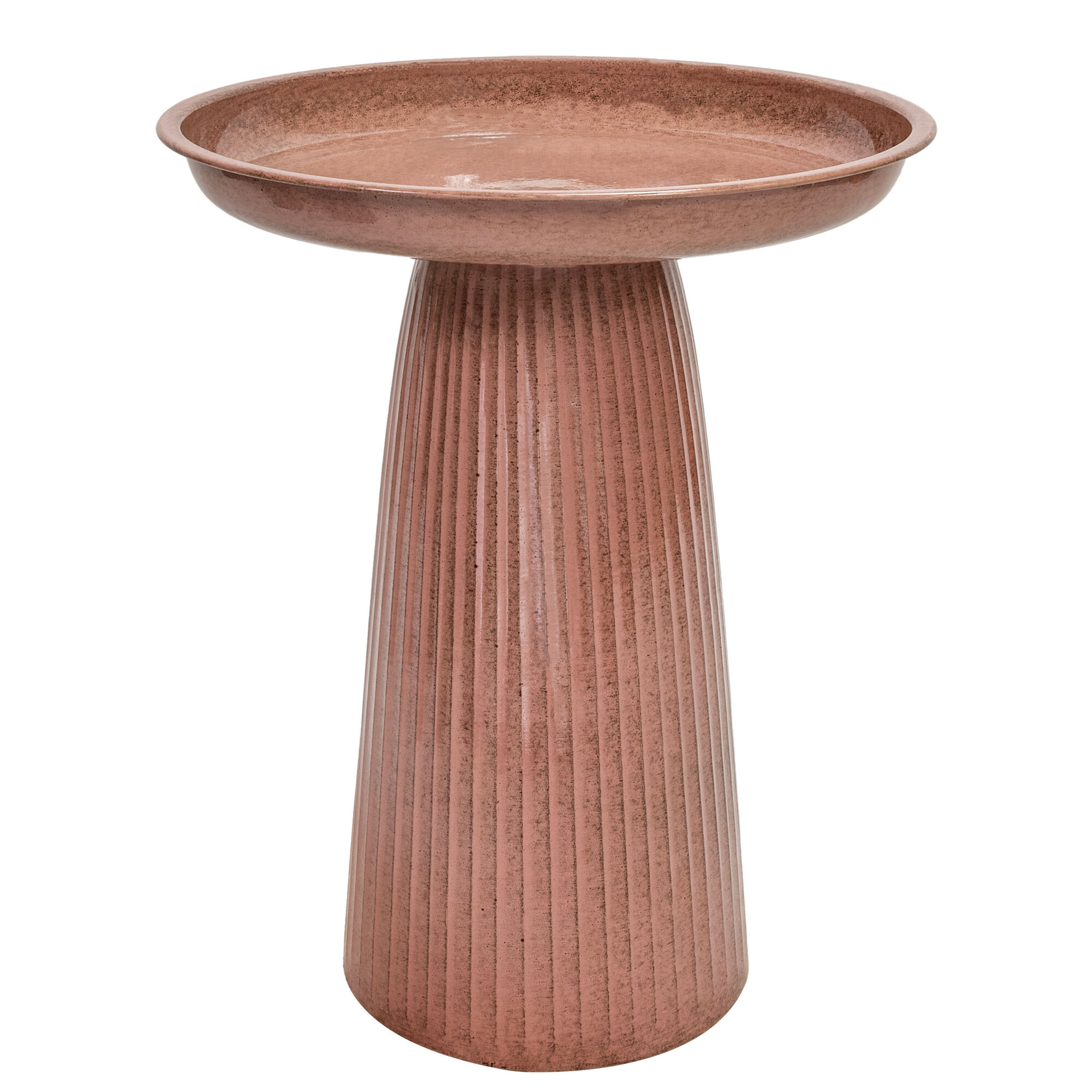 Sunnydaze Decor Gleeful Garden Metal Outdoor Bird Bath — Canyon Clay Glaze, UV-Protected, Rust-Resistant, Model# DRV-2291